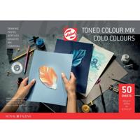 Talens gekleurd tekenpapier, 180 g, ft 21 x 29,7 cm, A4, geassorteerde koude kleuren, blok van 50 vel