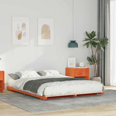 Bedframe Wasbruin 140 x 200 cm Massief grenenhout
