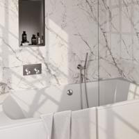 BRAUER Brushed Edition thermostatische inbouw badkraan met drukknoppen SET 04 met badvulcombinatie en 3-standen handdouche en doucheslang en wandaansluitbocht RVS geborsteld PVD