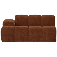 Woood Mojo 1,5-zits bank arm links ribstof Roestbruin