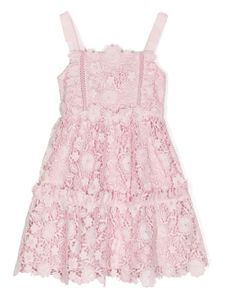 Self-Portrait Kids robe courte en dentelle - Rose