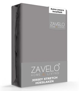 Zavelo® Jersey Hoeslaken Antraciet-1-persoons (80/90x200 cm)