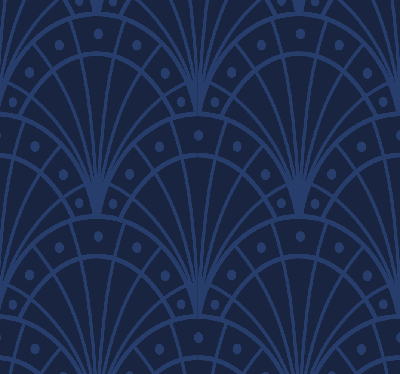 Art deco halve cirkels donkerblauw behang