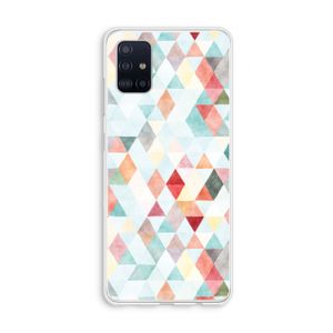 Gekleurde driehoekjes pastel: Galaxy A51 4G Transparant Hoesje