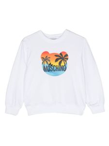 Moschino Kids sweat à logo imprimé - Blanc