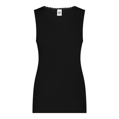 Thermo kanten dames hemd - V-hals - Warm thermisch onderhemd met brede bandjes