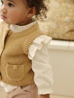 Mouwloos babyvestje met knopen okergeel