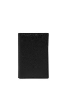 Smythson porte-cartes en cuir à logo imprimé - Noir