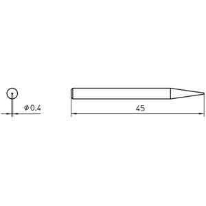 Weller 4SPI15210-1 Soldeerpunt Naaldvorm Grootte soldeerpunt 0.4 mm Inhoud: 1 stuk(s)