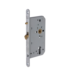 Nemef 629 Schuifdeurslot | DM60mm | PC72mm | krukgat 8mm | voorplaat RVS 24x235mm rechthoekig | messing haakschoot verend | DR 1+2+3+4 - 9062977650