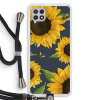 Sunflower and bees: Samsung Galaxy A22 4G Transparant Hoesje met koord