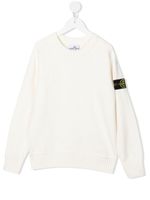 Stone Island Junior pull à patch logo - Blanc