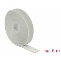 Delock 18280 Klittenband kabelmanager (l x b) 5 m x 20 mm Grijs 1 stuk(s)