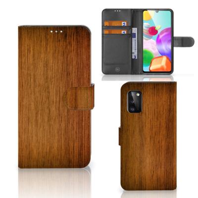 Samsung Galaxy A41 | Book Style Case | Donker Hout