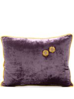 Anke Drechsel coussin en velours à fleurs brodées - Violet