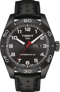 Horlogeband Tissot T600046571 / T1314303605200A Leder Zwart 20mm