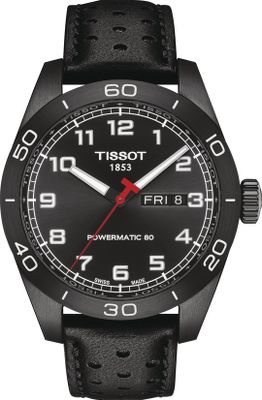 Horlogeband Tissot T600046571 / T1314303605200A Leder Zwart 20mm
