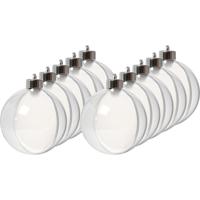 DIY Kerstballen - 10x st - transparant - D8 cm - kunststof - knutselen