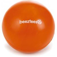 Rubber bal massief hondenspeeltje oranje 7.5 cm - thumbnail