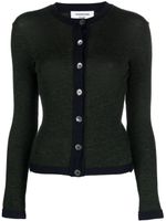 Thom Browne cardigan en laine à design nervuré - Vert - thumbnail