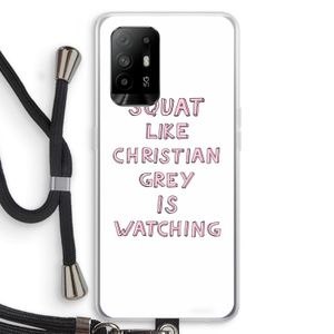 Christian Grey: Oppo A94 5G Transparant Hoesje met koord