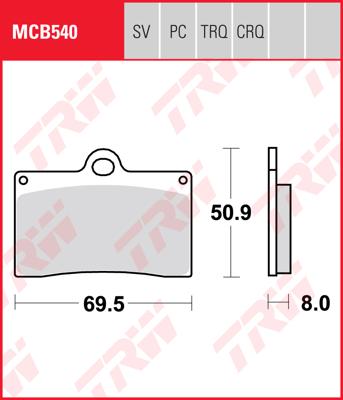 TRW Remblokken, en remschoenen voor de moto, MCB540PC