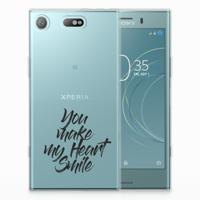 Sony Xperia XZ1 Compact | Siliconen hoesje | met naam Heart Smile Sony Xperia XZ1 Compact | Siliconen hoesje | met naam Heart Smile
