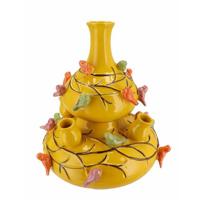 DK Design vaas Spring Birds - tulpenvaas - geel - D23 x H25 cm