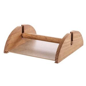 CM Servettenhouder - half rond - hout - bruin - 18 x 19 x 7 cm