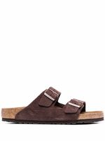 Birkenstock sandales Arizona en cuir grainé - Marron