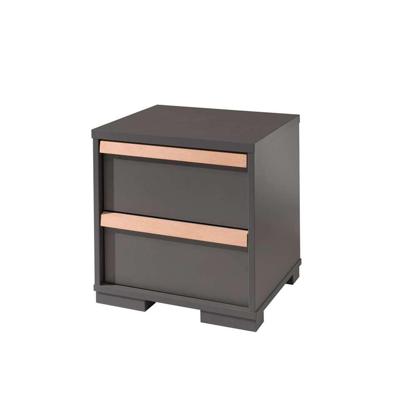 2e Halve Prijs Leen Bakker - Vipack Nachtkastje London - Antraciet - 48,8x48,1x40 Cm - Melamine - Grijs