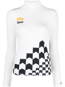 RHUDE t-shirt à col montant - Blanc