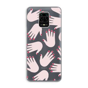 Hands pink: Xiaomi Redmi Note 9 Pro Transparant Hoesje