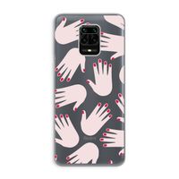 Hands pink: Xiaomi Redmi Note 9 Pro Transparant Hoesje