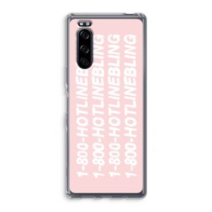 Hotline bling pink: Sony Xperia 5 Transparant Hoesje