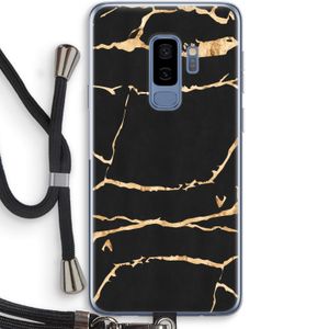 Gouden marmer: Samsung Galaxy S9 Plus Transparant Hoesje met koord
