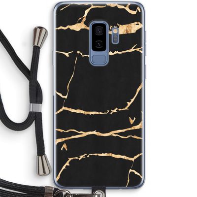 Gouden marmer: Samsung Galaxy S9 Plus Transparant Hoesje met koord