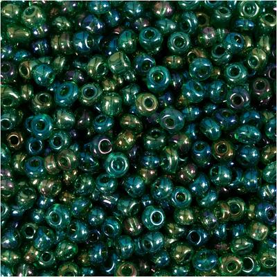 Creativ Company Rocailles, d 3 mm, afm 8/0, gatgrootte 0,6-1,0 mm, groen glans, 25 gr/ 1 doos