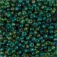 Creativ Company Rocailles, d 3 mm, afm 8/0, gatgrootte 0,6-1,0 mm, groen glans, 25 gr/ 1 doos