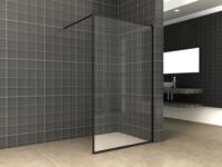 Wiesbaden Square inloopdouche 1100x2000 10mm nano helder glas/mat zwart