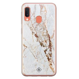 Samsung Galaxy A20e siliconen hoesje - Marmer goud