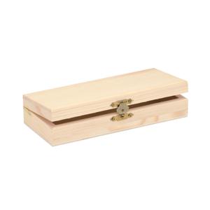 Houten opbergkistje met sluiting en deksel - 20 x 10 x 5 cm - Sieraden/spulletjes/pennenbak   -