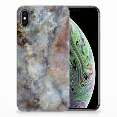Apple iPhone Xs Max | TPU | Siliconen hoesje | Marmer Grijs