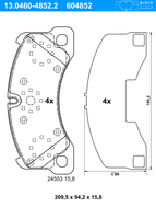 Remblokkenset, schijfrem ATE, u.a. fÃ¼r Porsche, VW