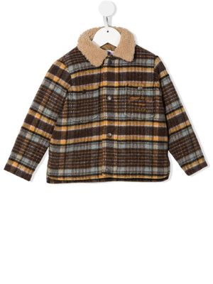 Bonpoint veste à col en peau lainée - Marron