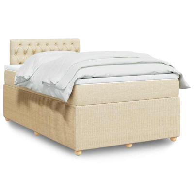 Boxspring met matras stof crèmekleurig 120x200 cm