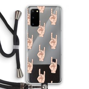 Rock: Samsung Galaxy S20 Transparant Hoesje met koord