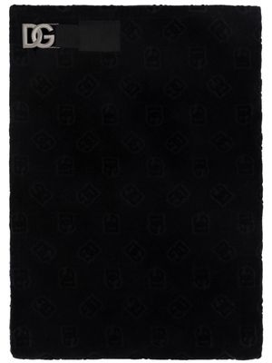 Dolce & Gabbana serviette de plage DG Monogram en jacquard - Noir
