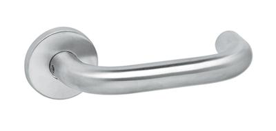 Donna IntAcc paar op rnd rozet m/ sl. roz. RVS mat