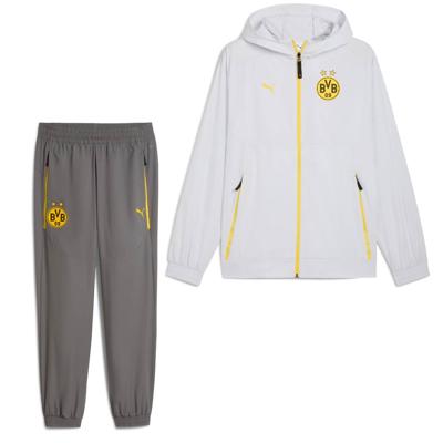 PUMA Borussia Dortmund Pumatech Trainingspak Woven Hooded Full-Zip 2025-2026 Zilver Geel